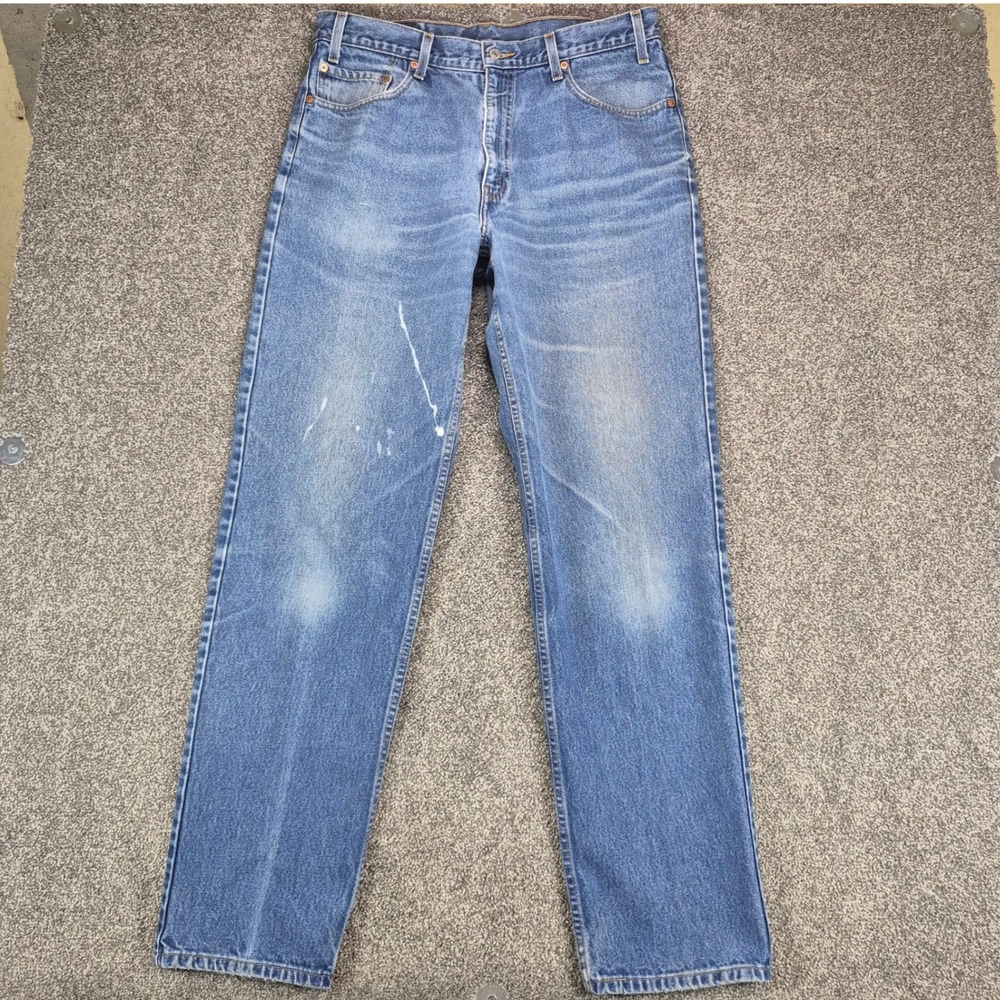 Vintage 90s Levis 550 Relaxed Fit Jeans Mens 36x34 Blue Cotton Fade Whiskering